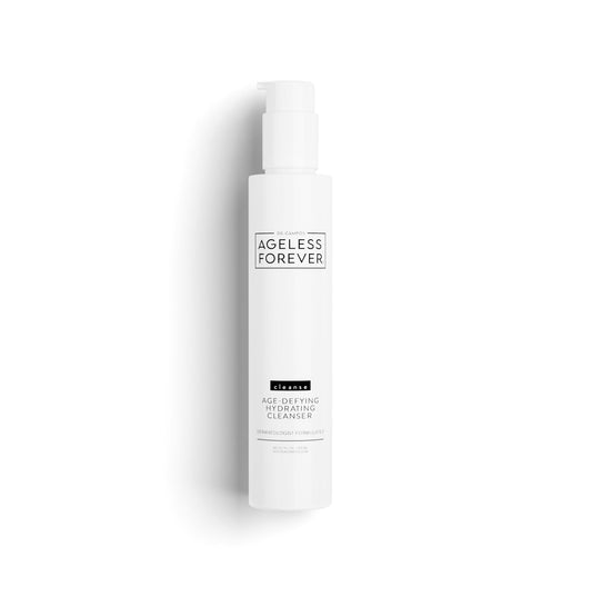 Age-Defying and Hydrating Cleanser bottle with pump – gentle botanical face wash by Ageless Forever