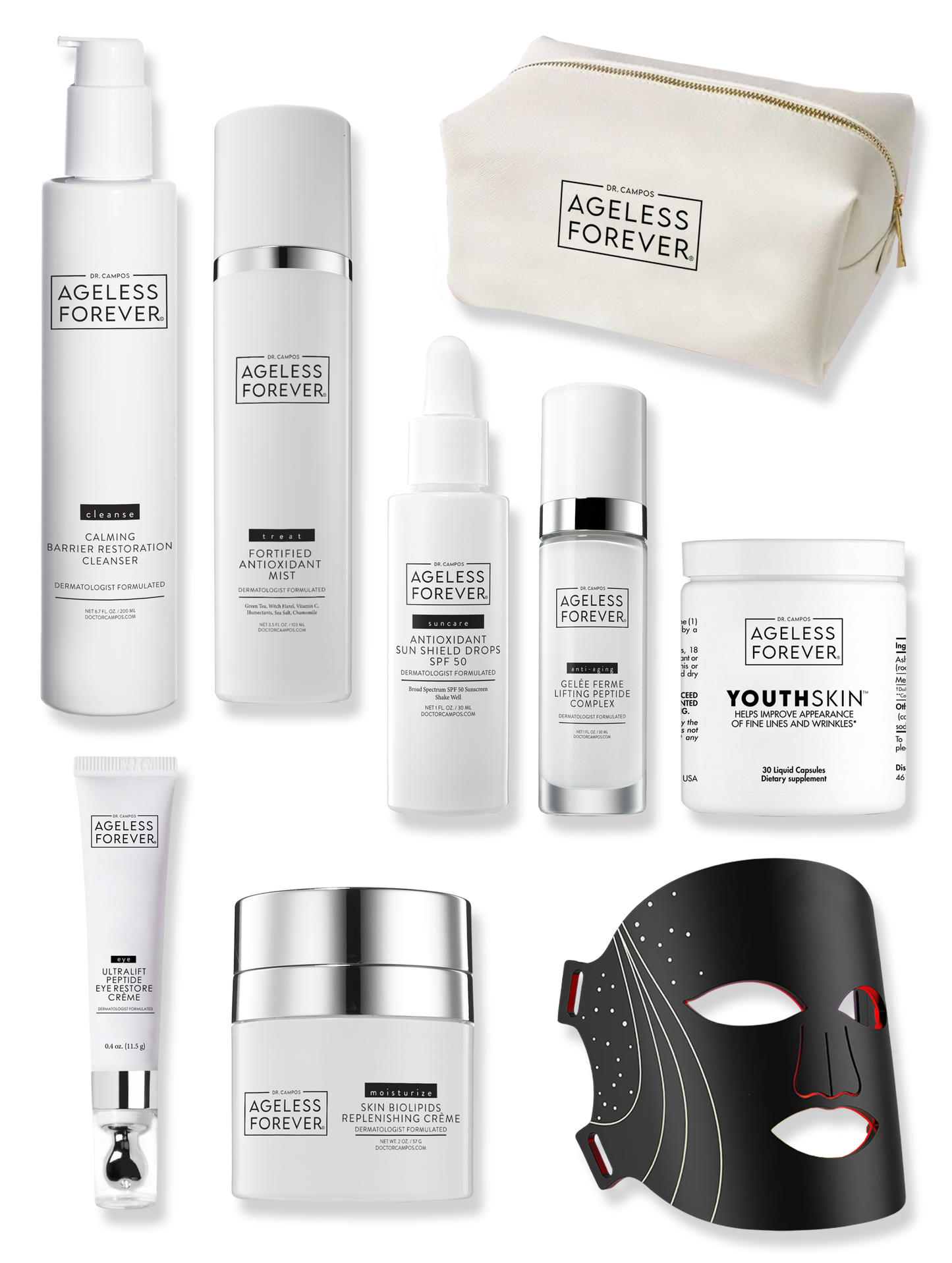 Age Reversing Essentials Kit – advanced anti-aging skincare + YouthSkin™ supplement by Ageless Forever