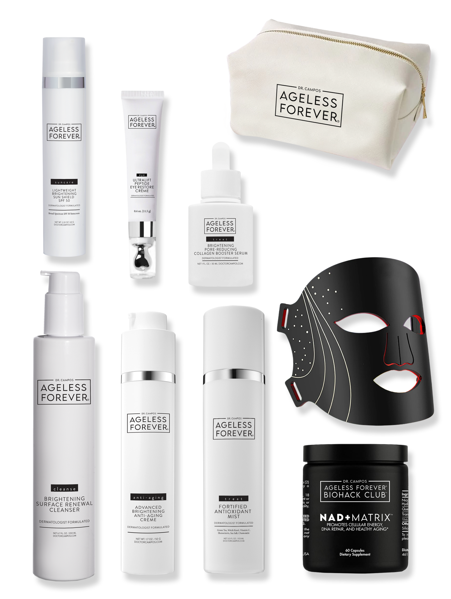 Antiaging Essentials Set – full rejuvenation skincare and NAD+ Matrix™ supplement by Ageless Forever