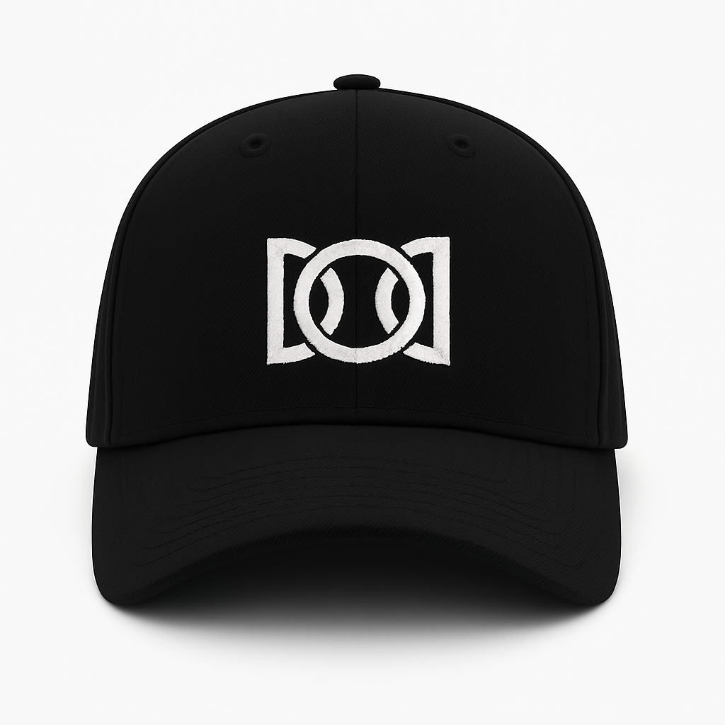 Black Embroidered Logo Cap – Signature Edition