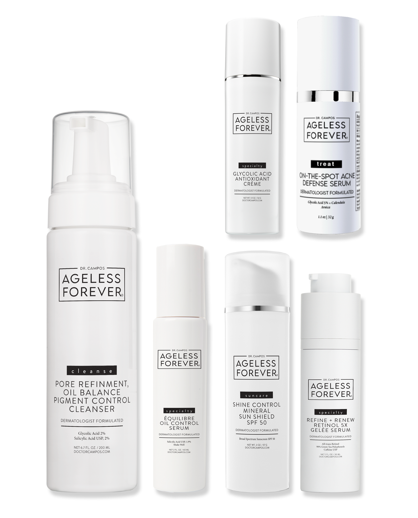Clear Skin Essentials Kit – complete acne, oil control, and retinol skincare set by Ageless Forever