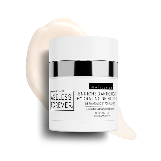 Enriched Antioxidant Hydrating Night Crème jar – ceramide and resveratrol-rich night moisturizer by Ageless Forever