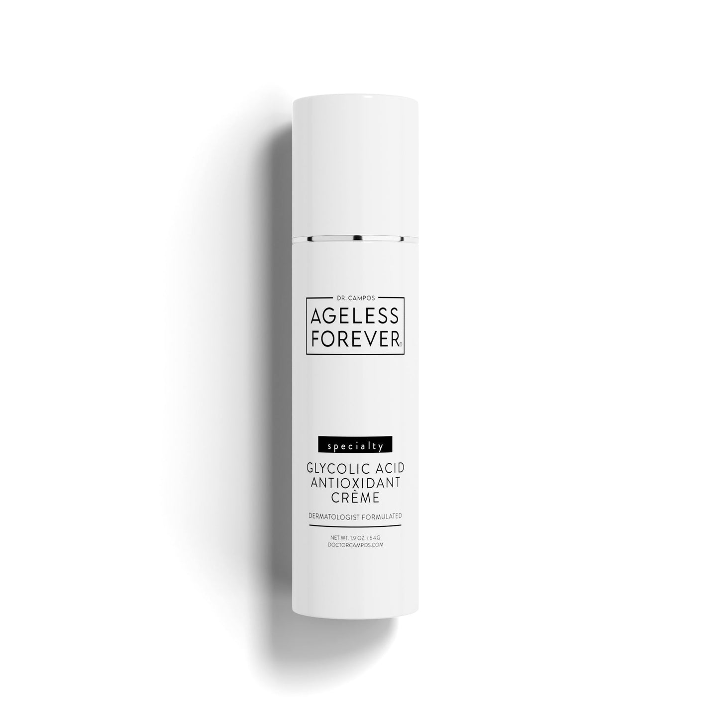Glycolic Acid Antioxidant Crème bottle – resurfacing night treatment with glycolic acid and botanicals by Ageless Forever