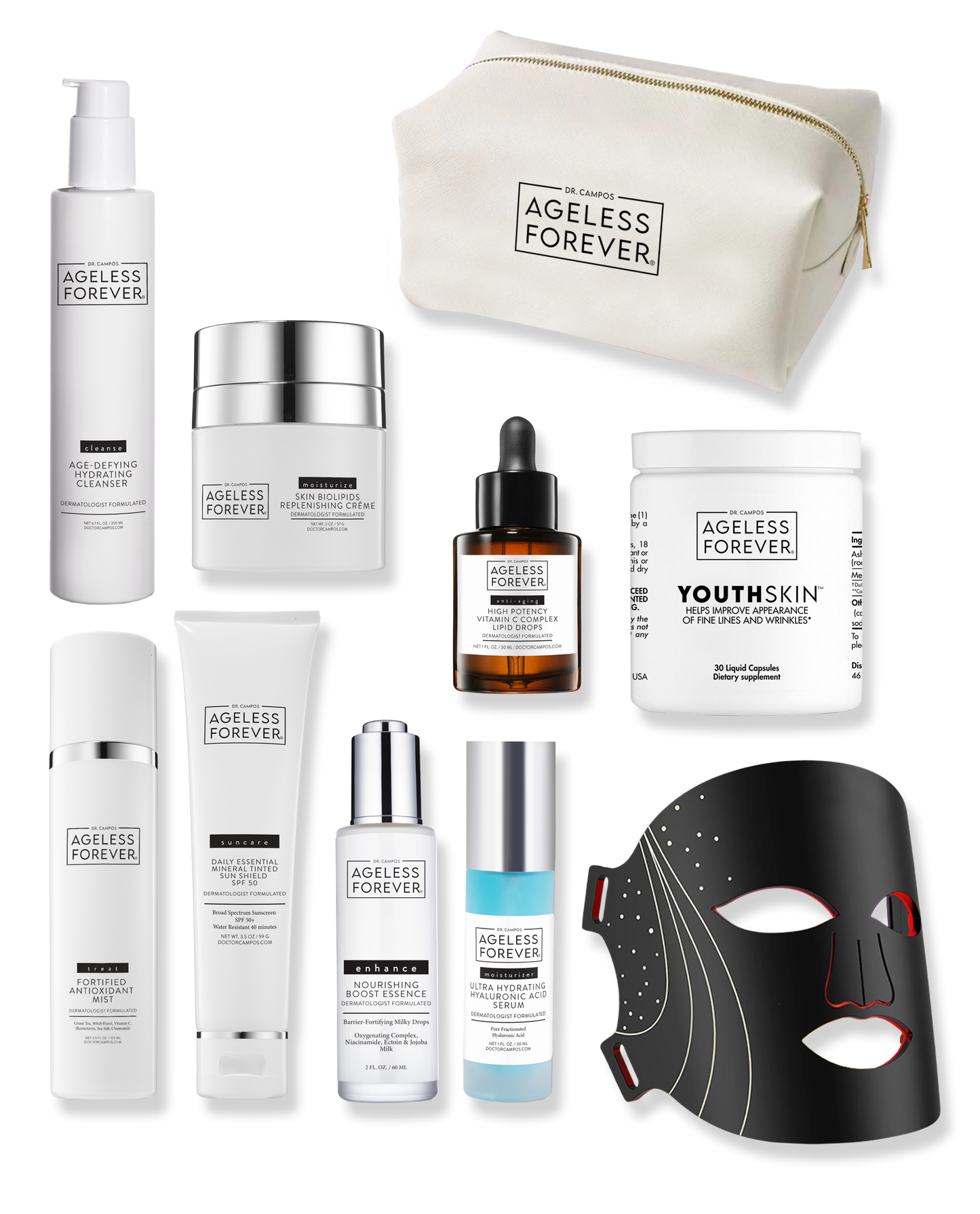Max Hydration Set – complete skincare and YouthSkin™ supplement for deep moisture and barrier repair by Ageless Forever