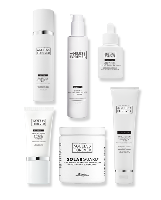 Morning Essentials Kit – complete daytime skincare and SolarGuard™ supplement by Ageless Forever