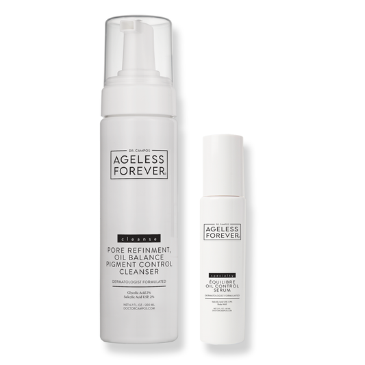 Oil Control Power Duo – salicylic acid cleanser and oil-balancing serum by Ageless Forever