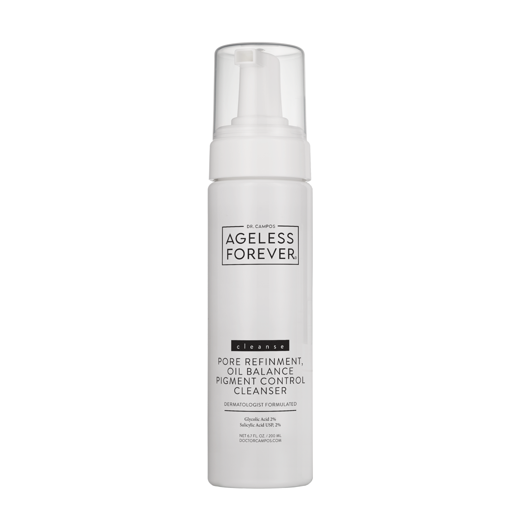 Pore Refinement and Acne Control Foaming Cleanser bottle – 2% salicylic acid face wash by Ageless Forever