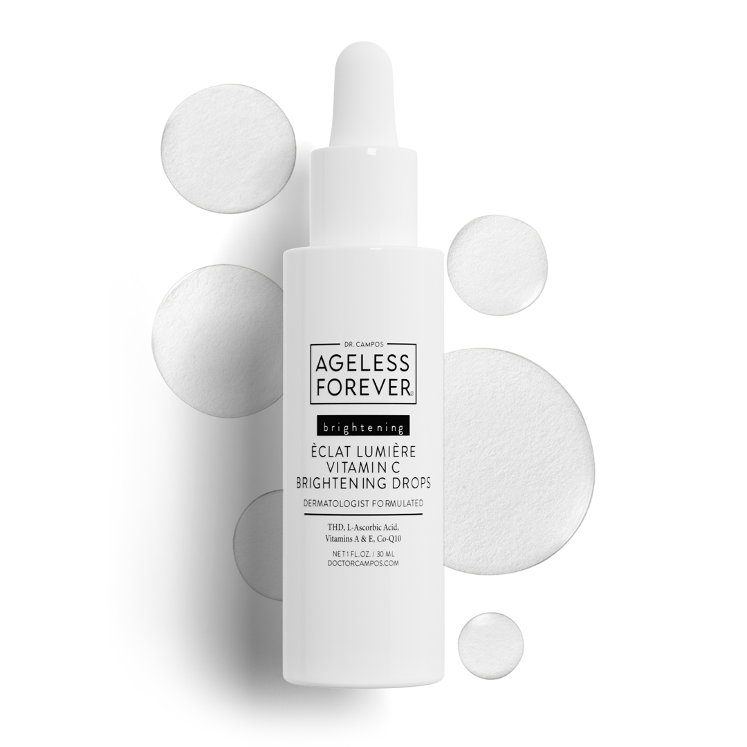 Vitamin C Brightening Serum bottle – antioxidant-rich radiance booster for dull, uneven skin by Ageless Forever