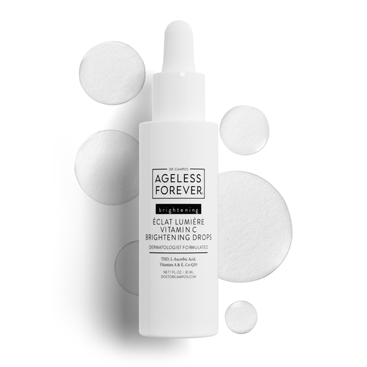 Vitamin C Brightening Serum bottle – antioxidant-rich radiance booster for dull, uneven skin by Ageless Forever