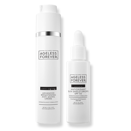 Youth Skin Defense Duo – anti-aging vitamin C crème and SPF 50 mineral drops by Ageless Forever