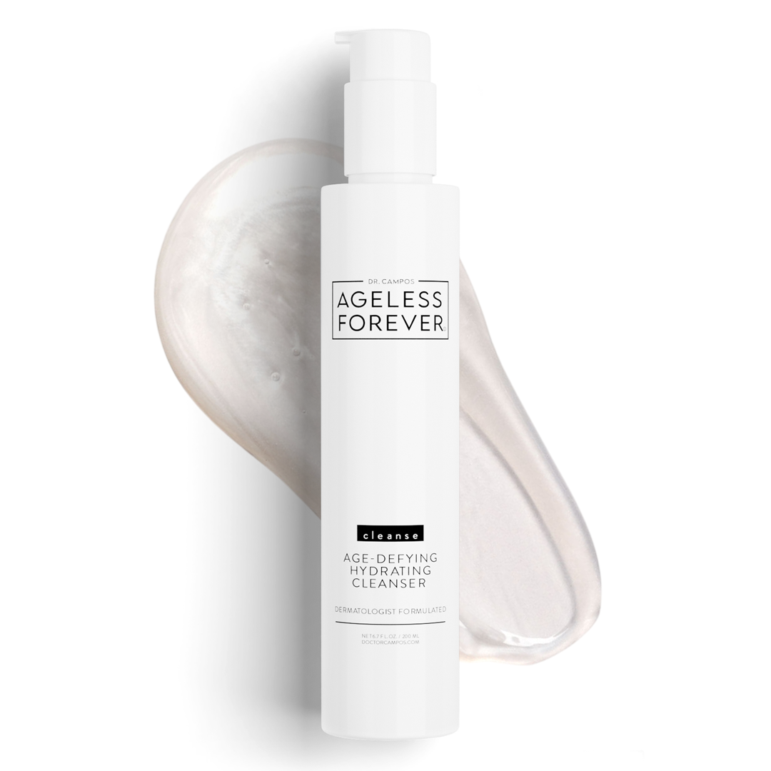 Age-Defying and Hydrating Cleanser bottle with pump – gentle botanical face wash by Ageless Forever