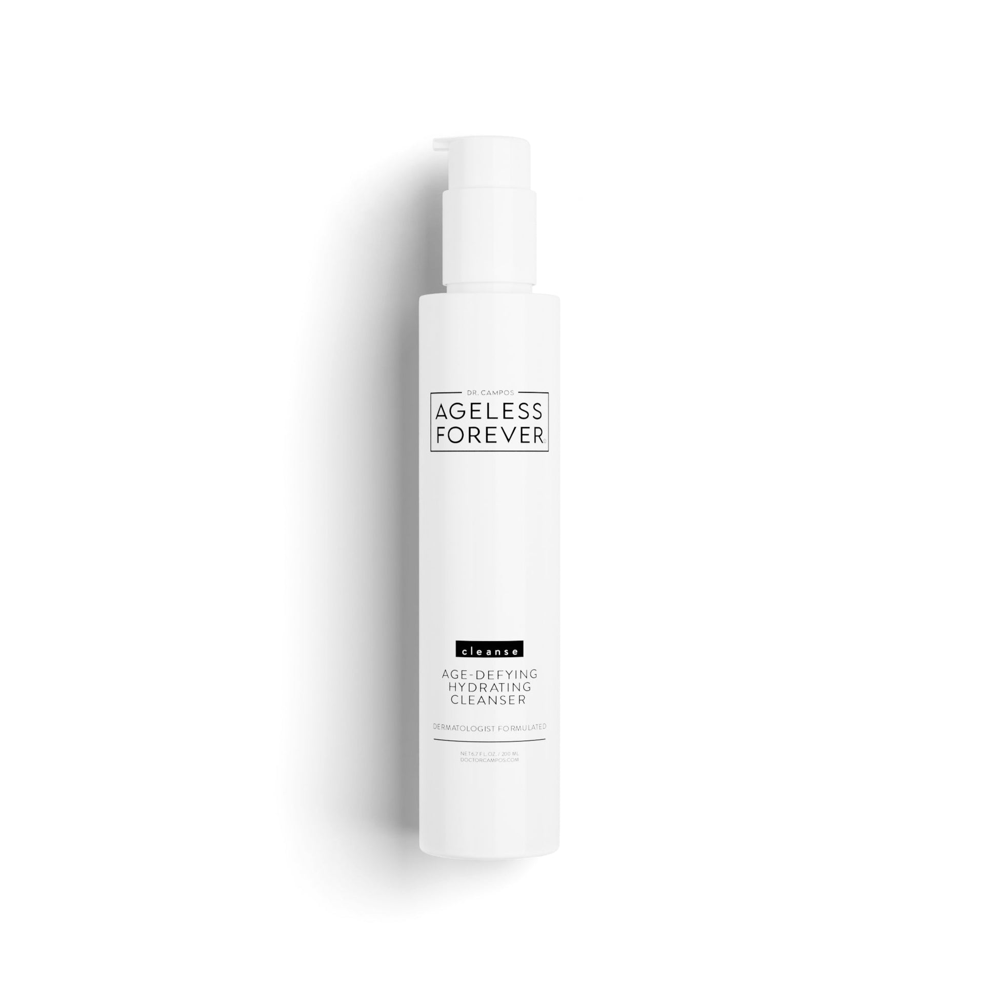 Age-Defying and Hydrating Cleanser bottle with pump – gentle botanical face wash by Ageless Forever