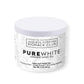 Delicate white tea infusion in a clear cup surrounded by white tea leaves; skin-protective antioxidant tea with gentle energy